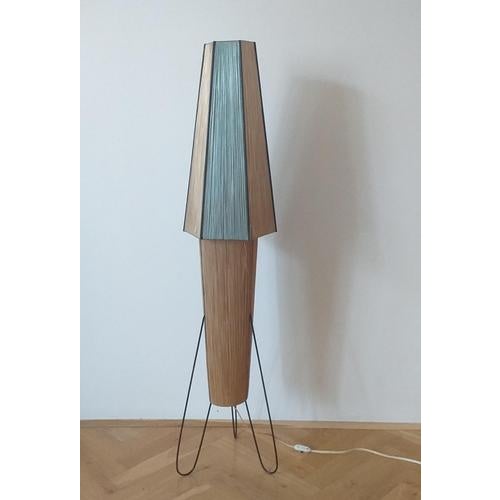 Mid-Century Modern German Rocket Floor Lamp in Metal and Straw, 1960 For Sale - Image 8 of 13