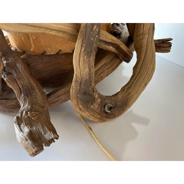Vintage Monumental Organic Driftwood Table Lamp For Sale - Image 11 of 13