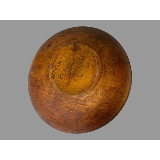 Antique Primitive Country Kitchen Wooden Dough Bowl For Sale - Image 6 of 10
