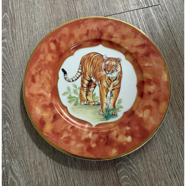 Safari I. Godinger Porcelain Email De Limoges 1855 Safari Salad Plates - Set of 3 For Sale - Image 3 of 7
