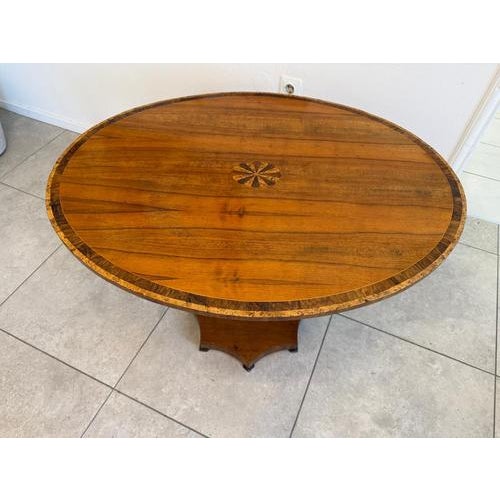 Biedermeier Oval Side Table For Sale - Image 4 of 15