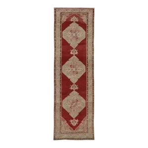 Vintage Turkish Oushak Runner Rug - 03'04 X 10'10