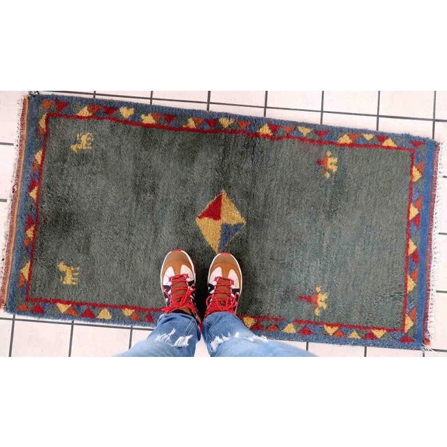 Persian 1970s Handmade Vintage Persian Gabbeh Rug 2.4' X 4.5' For Sale - Image 3 of 10