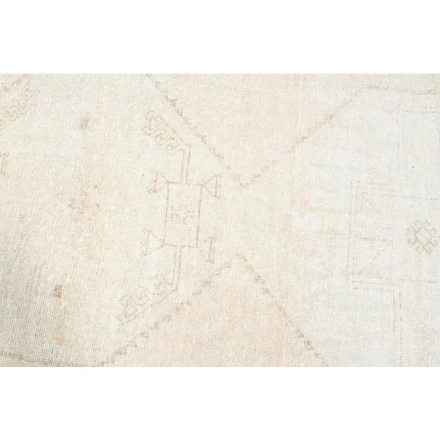 1970s Vintage Handmade Wool Cotton Turkish Beige Area Rug For Sale - Image 11 of 11