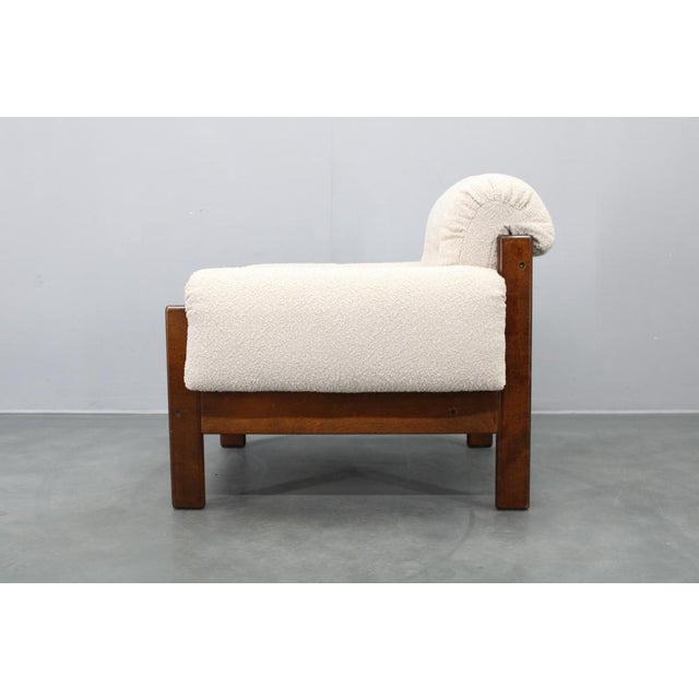 1970s Mid-Century Bouclé Armchair, Czechoslovakia, 1970s For Sale - Image 5 of 17