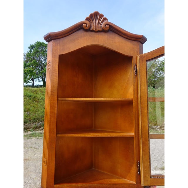 Vintage Glass Corner Display Cabinet, 1980s For Sale - Image 14 of 18