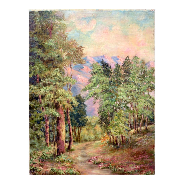 Early 20th Century Sierra Mountain Path California Landscape by William S. Tufts For Sale