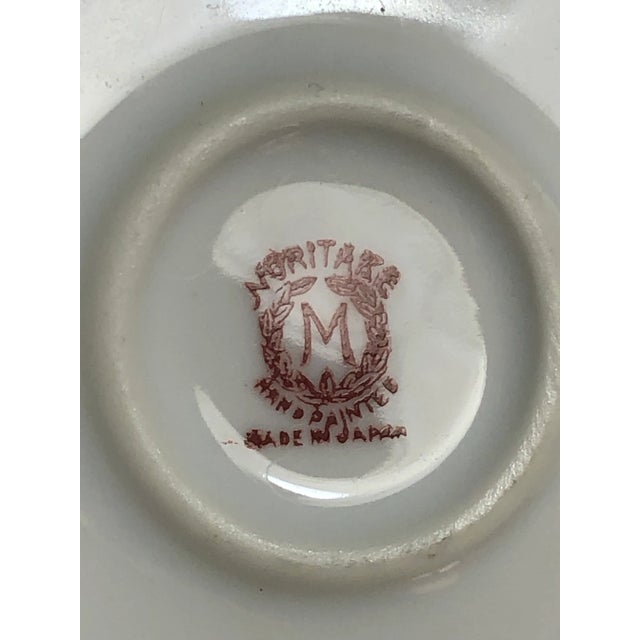 Vintage 1930s Woodland Noritake Morimura Hand Painted China Striped and Walnut Pattern Bowl For Sale - Image 9 of 12