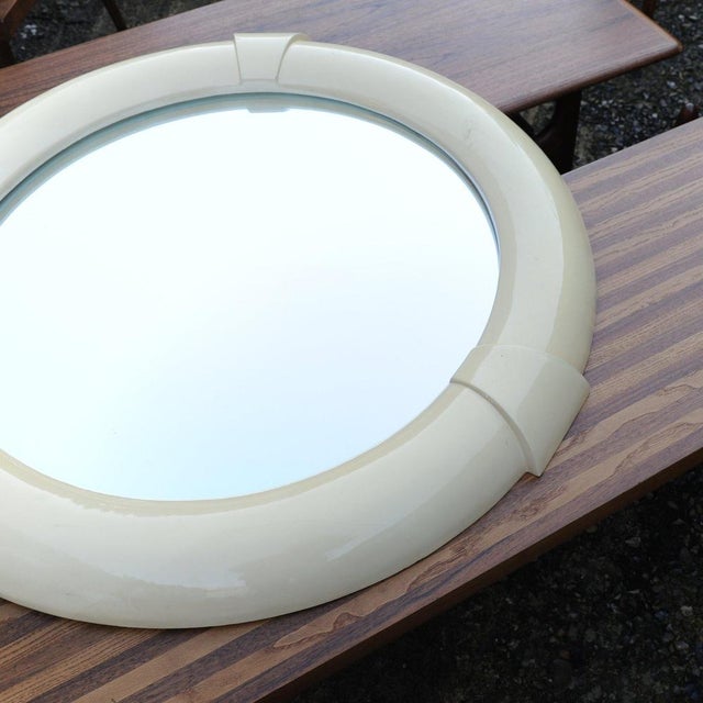 Plastic Large Mid-Century Round Mirror with Decorative Sections, 1970s For Sale - Image 7 of 12