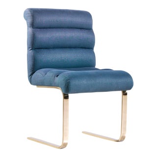 Frank Mariani Lugano Mid Century Brass Cantilever Dining Chair Side Single For Sale