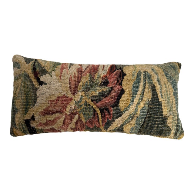 17th Century Flemish Antique Verdure Tapestry Pillow For Sale