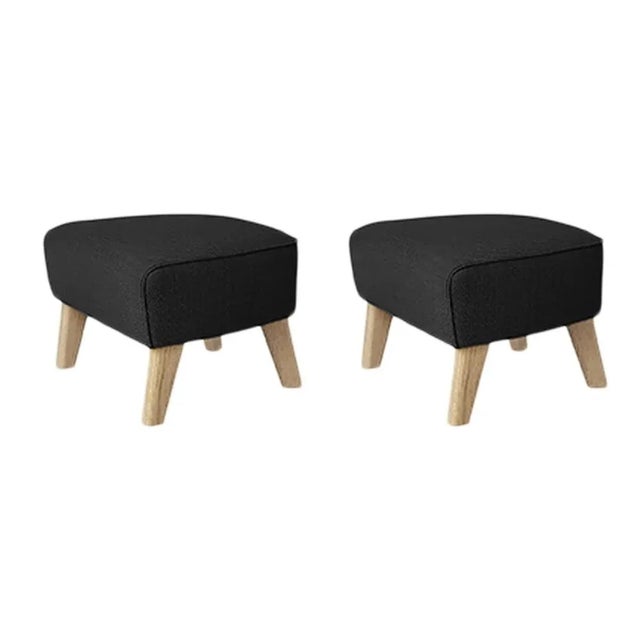Set of 2 dark grey, natural oak Raf Simons Vidar 3 My Own Chair footstool by Lassen Dimensions: w 56 x d 58 x h 40 cm...