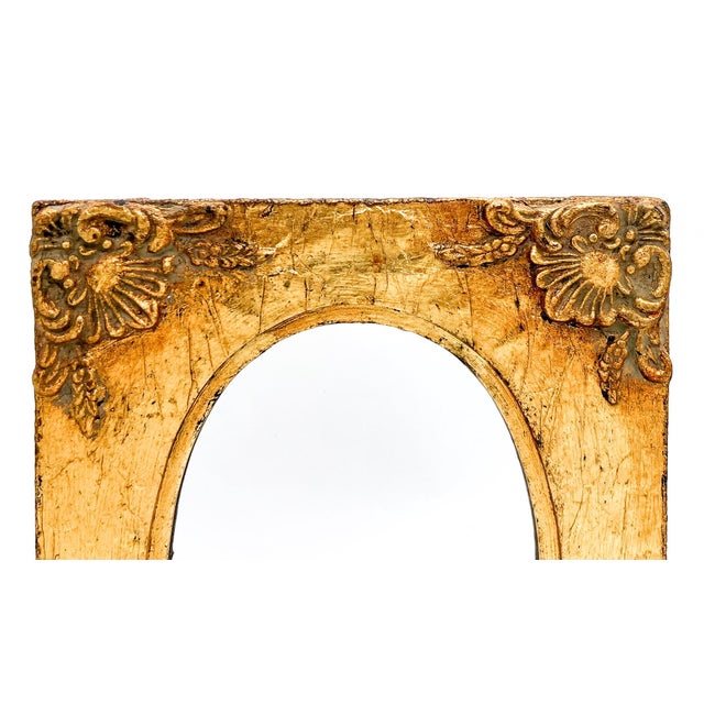 Wood Vintage Gold Giltwood Oval Tabletop Mirror Frame — Italian Florentine Style / Hollywood Regency For Sale - Image 7 of 12