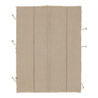 Rug & Kilim's Contemporary Accent Kilim, Beige Textural Stripes For Sale