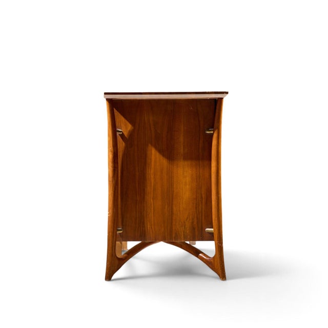 Vladimir Kagan Vladimir Kagan Style Mid Century Sculptural Walnut Lowboy Dresser For Sale - Image 4 of 9