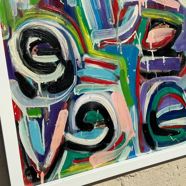 Vintage Boho 1996 Original Abstract on Board For Sale In West Palm - Image 6 of 10