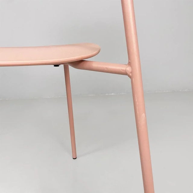 Italian Modern Light Pink Metal and Plastic Chairs from Tomasucci, 2000s, Set of 4 For Sale - Image 17 of 18