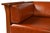 Mission Crafters and Weavers Arts and Crafts Craftsman Cubic Panel Side Love Seat in Russet Brown Leather For Sale - Image 3 of 3