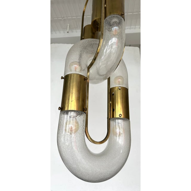 Brass Chain Pendant Murano Glass by Aldo Nason for Mazzega Italy, 1970s For Sale - Image 6 of 11