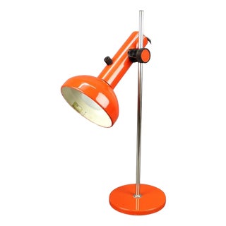 German Bauhaus Style Orange Adjustable Desk Lamp, 1970s For Sale