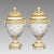Royal Worcester Antique Royal Worcester Neoclassical Matched White and Gilt (Gold) Porcelain Covered Urns W/ Landscaped Panels by Harry Davis, a Pair, England 1912. For Sale - Image 4 of 12