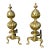 Vintage Ornate Cast Brass Fireplace Andirons 1950s For Sale