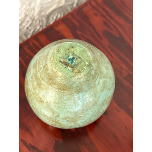 Late 20th Century Vintage Verdigris Patinated Metal Pear Sculpture For Sale - Image 5 of 7