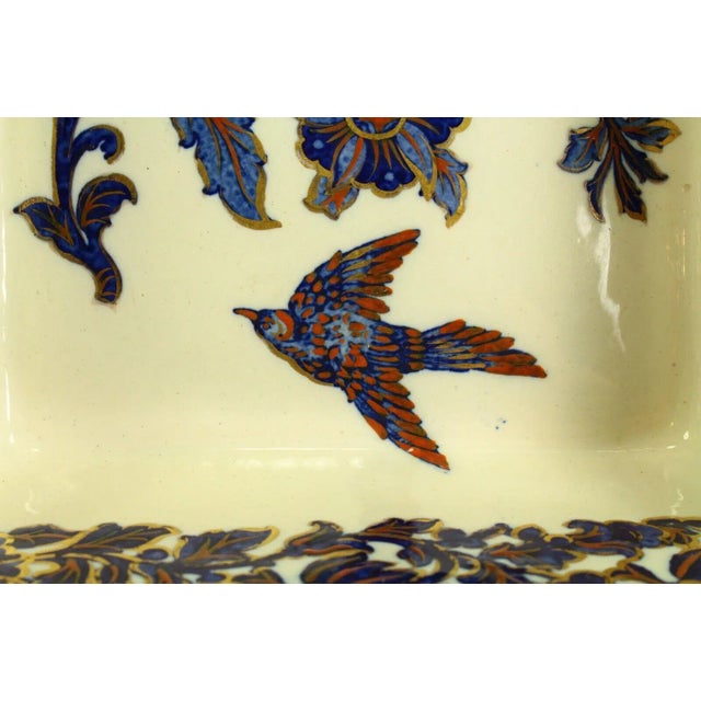 1885-1886 W. T. Copeland & Sons, Imari With Bird Square Bowl Serving Dish For Sale In Houston - Image 6 of 13
