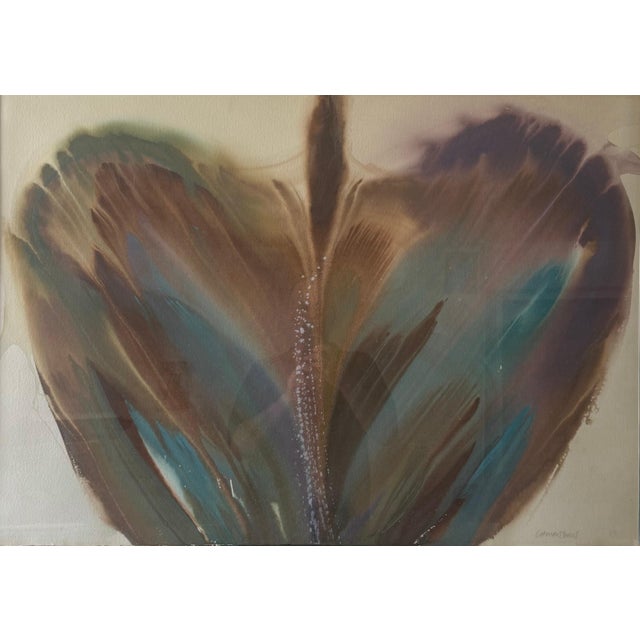 1980s Lamar Briggs, Modernist Abstract Expressionist Color Field Watercolor Painting Lamar Briggs, c.1980s For Sale - Image 5 of 8