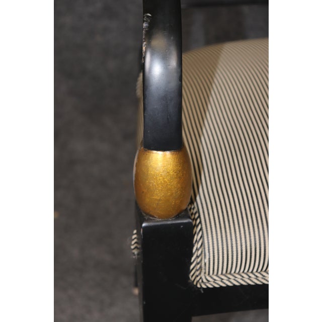 Set 4 Regency Style Ebonized and Gilt Fantastic Armchairs For Sale In Philadelphia - Image 6 of 7