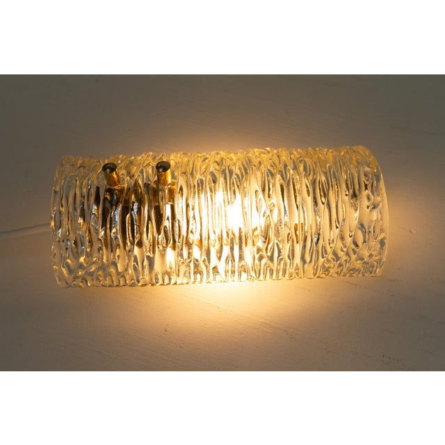 Mid-Century Modern Swedish Glass and Brass Sconce by Carl Fagerlund for Orrefors, 1960s For Sale - Image 16 of 17