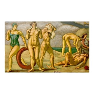 Norbert Schlaus, (Untitled) Muscular Nude Women Bathers For Sale