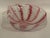 Murano Venetian ribbon bowl. Pink and white art glass from Italy.