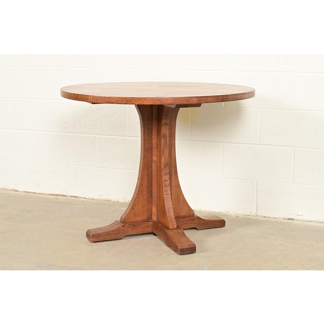 Stickley Stickley Mission Oak Arts & Crafts Center Table or Breakfast Table For Sale - Image 4 of 10