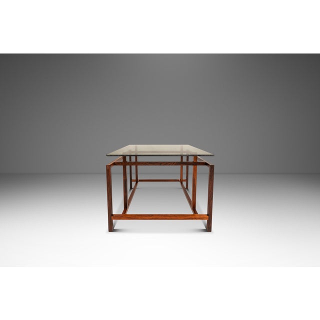 Komfort Rare Mid-Century Danish Modern Rosewood & Smoked Glass End Table by Henning Nørgaard for Komfort of Denmark, C. 1960's For Sale - Image 4 of 14