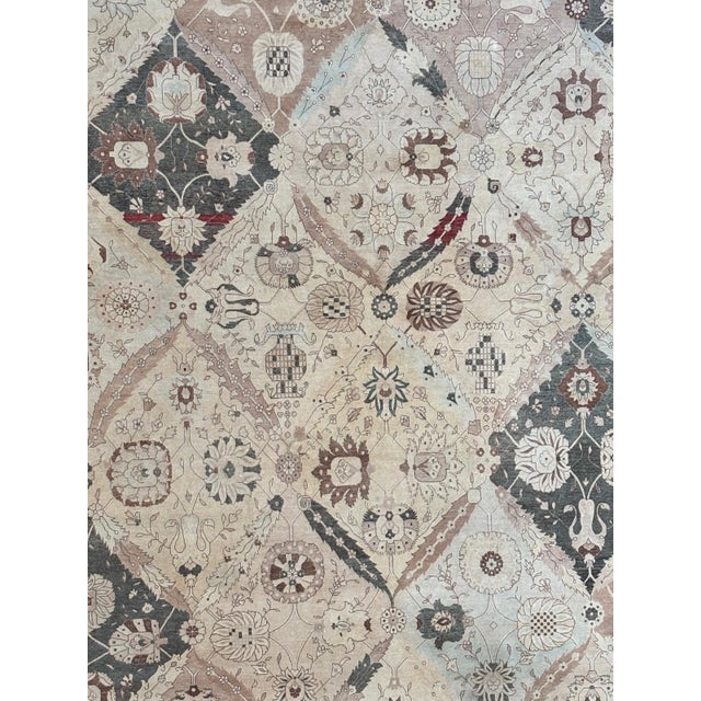 This is a AUTHENTIC genuine hand made very fine vegetable dye TABRIZ style carpet hand woven in Pakistan by a master weaver-