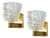 Art Deco Brass-Mounted Rostrato Murano Glass Sconces from Barovier, 1940s, Set of 2 For Sale