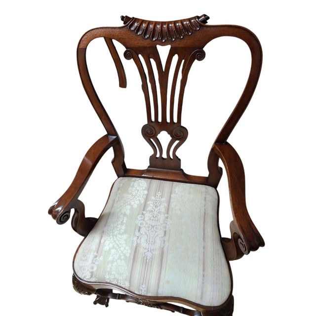 Set of 12 Mahogany Chippendale-Style Dining Chairs For Sale - Image 9 of 15