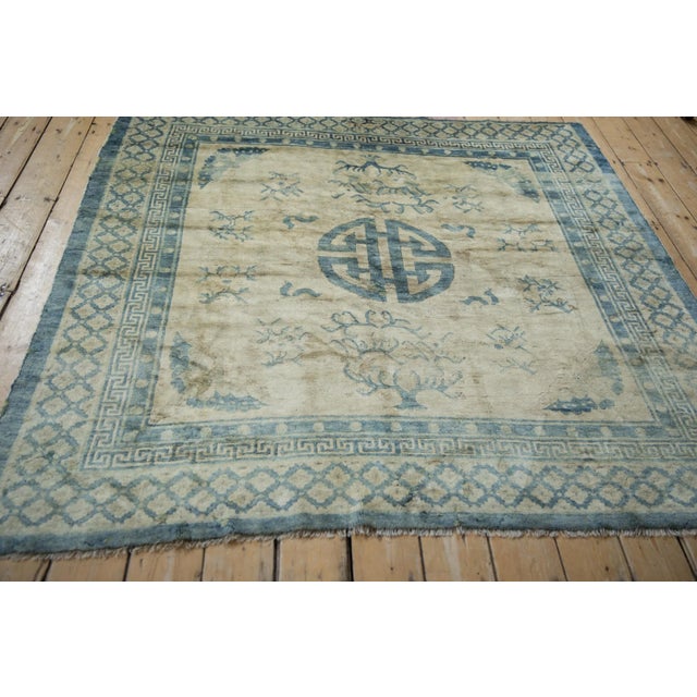 1920s Antique Distressed Peking Square Carpet - 5'11" X 6'1" For Sale - Image 5 of 12