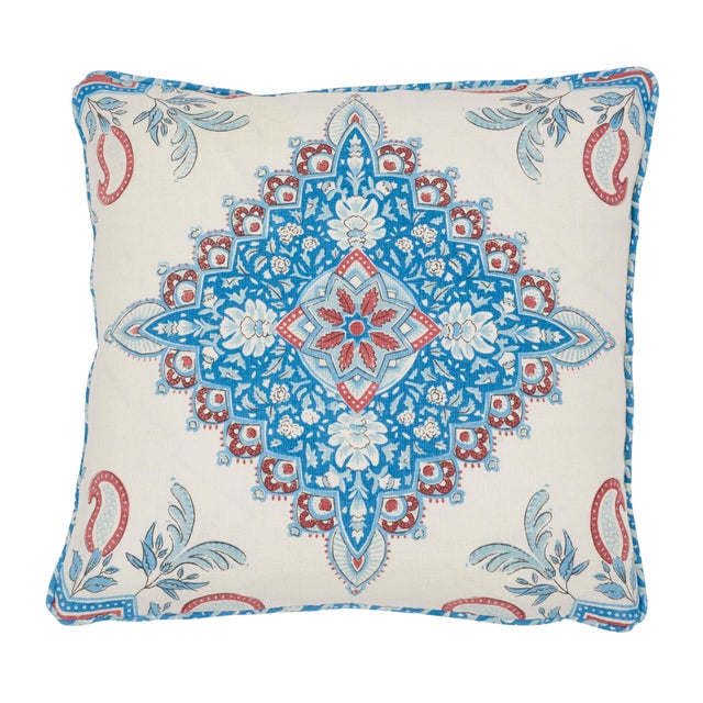 Schumacher X Mark D. Sikes Montecito Medallion 18" Pillow in Red For Sale In Charlotte - Image 6 of 6