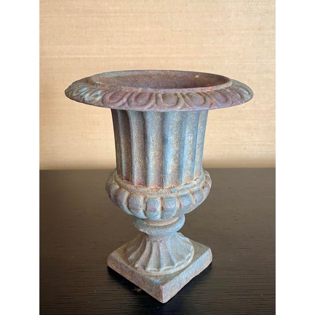 Early 20th Century Timeworn Cast Iron Urn in Classical Pedestal Form For Sale In Los Angeles - Image 6 of 12