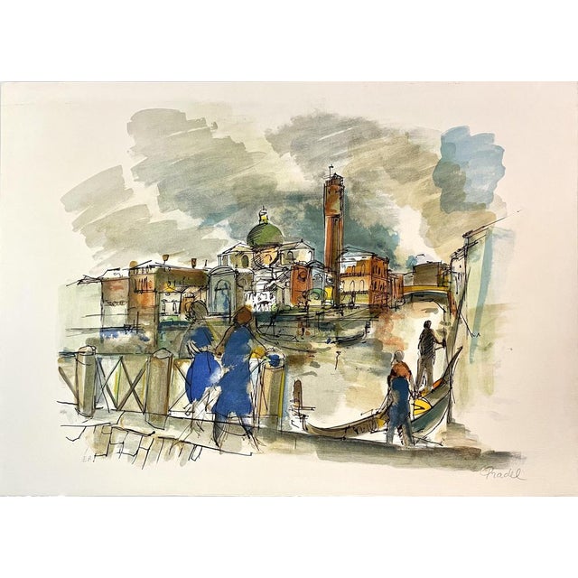 Lucien Pradel, Venice, Original Lithograph For Sale - Image 4 of 4