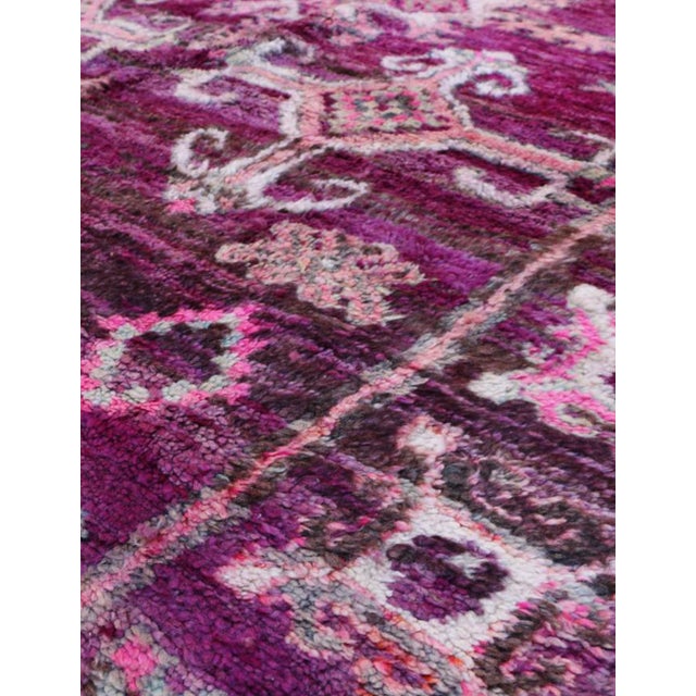 Shabby Chic 1980s Moroccan Purple Wool Rug - 11.3 X 6.5 Ft For Sale - Image 3 of 6