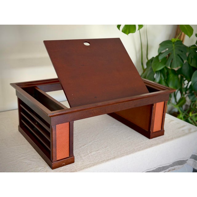 Vintage MCM Mid Century Modern Adjustable Reading Table Bed Desk Breakfast Tray Magazine Rack Sculptural Wood Laptop Stand For Sale - Image 12 of 12