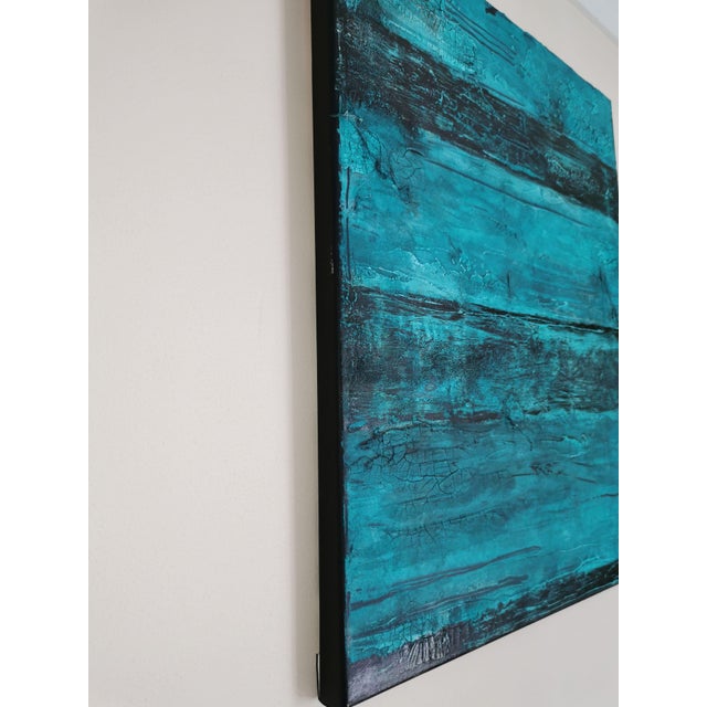 Contemporary "Troubled Tides" Mixed Media Abstract Painting by Shelly Cook For Sale - Image 3 of 4
