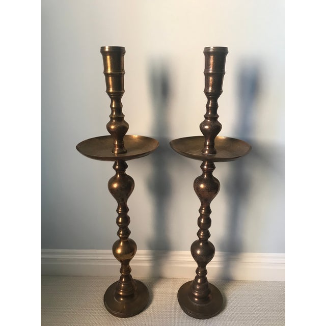 1970s Moroccan Pillar Floor/Altar Candle Holders a Pair Chairish