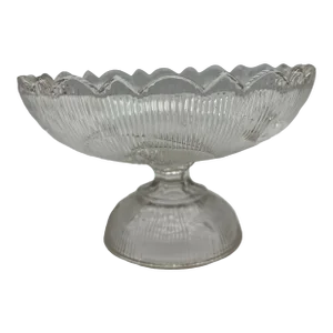 Antique Pressed Flint Glass Compote, "Bellflower", Circa 1850's