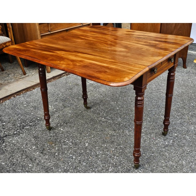 Late Federal Fruitwood Single Drawer Dropleaf Pembroke Table, Circa 1800s For Sale In Washington DC - Image 6 of 12