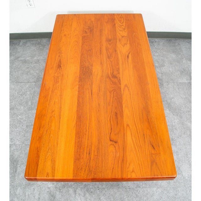 1960s Mid Century Danish Modern Coffee Table Rectangular Solid Teak Niels Bach Randers For Sale - Image 12 of 12