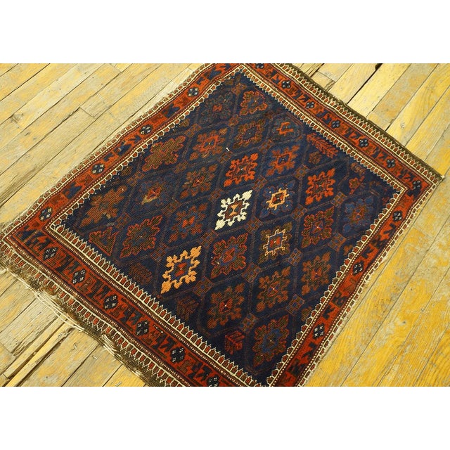 Late 19th Century Persian Baluch Rug ( 2'3'' x 2'9'' - 68 x 83 ) Baluch A name given to (mostly) pile rugs woven by Indo-...